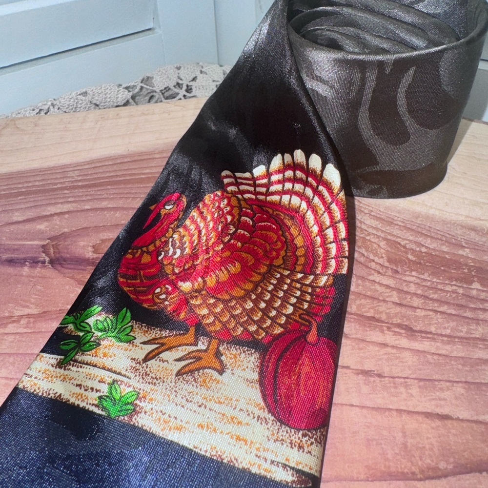 Vintage Steven Harris Thanksgiving Turkey Fall Tie